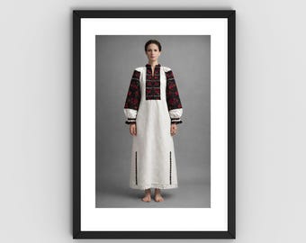 Transylvania Peasant Woman - Romanian Folk Costume Art Print (Digital Download A3/A4/JPG)