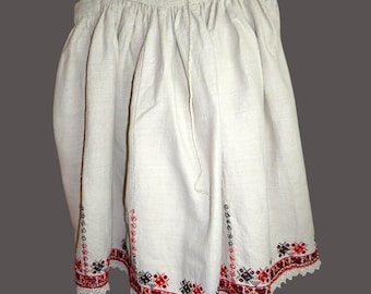 Romanian Skirt Hungarian Skirt Embroidered Skirt Linen Skirt
