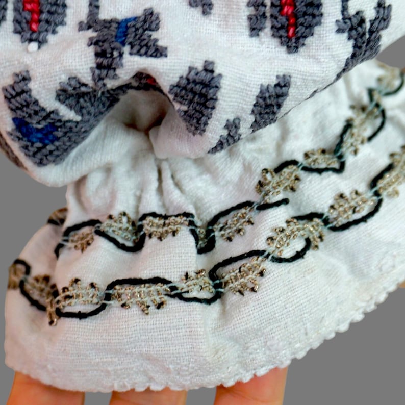 Romania Thread Antique Romanian Folk Costume From Banat : Embroidered Hemp Blouse ...