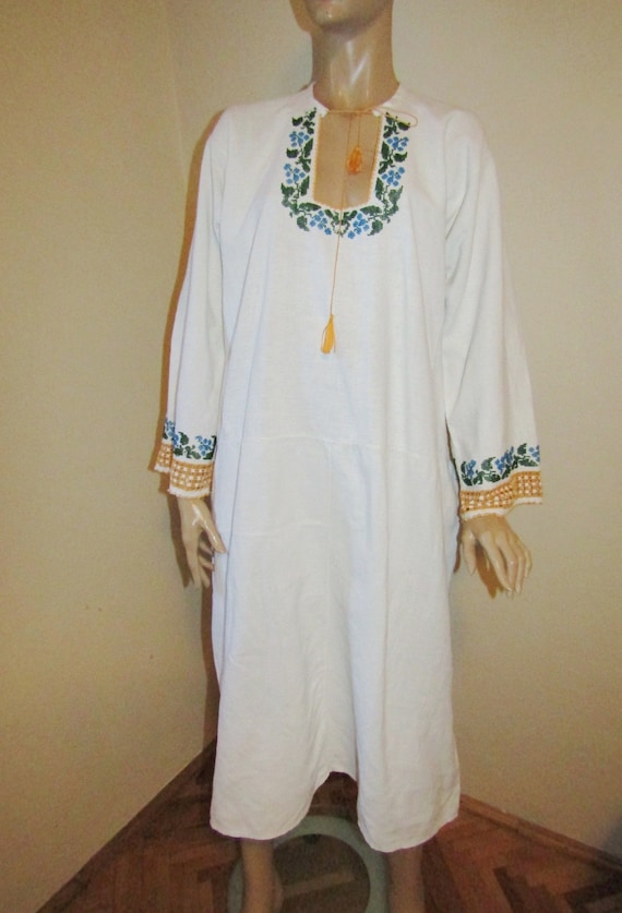 Antique Romanian costume dress hand beaded peasant