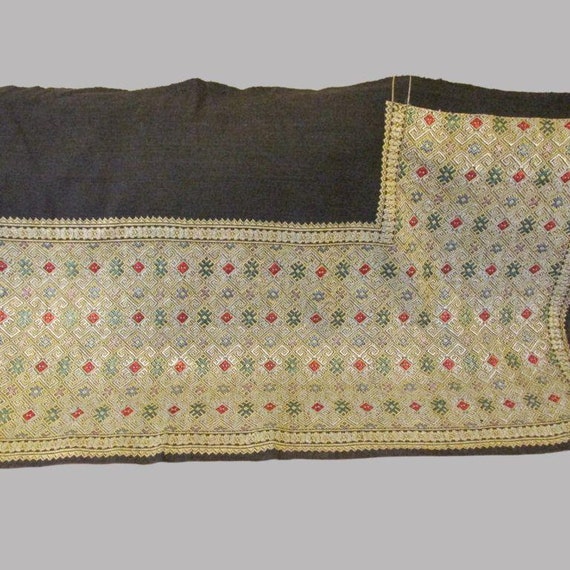 Antique hand embroidered Romanian folk skirt , ha… - image 7