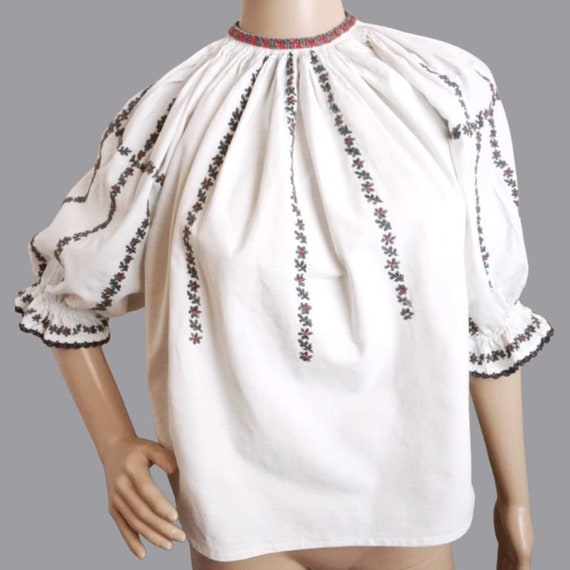 Antique Romanian peasant blouse from Transylvania,