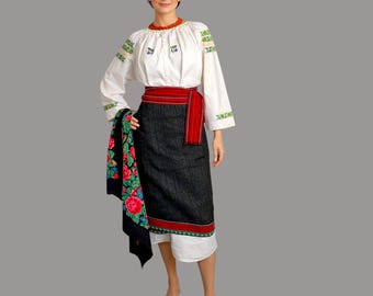 Authentic Vintage Romanian Folk Costume from Moldova-Bucovina , size S-M