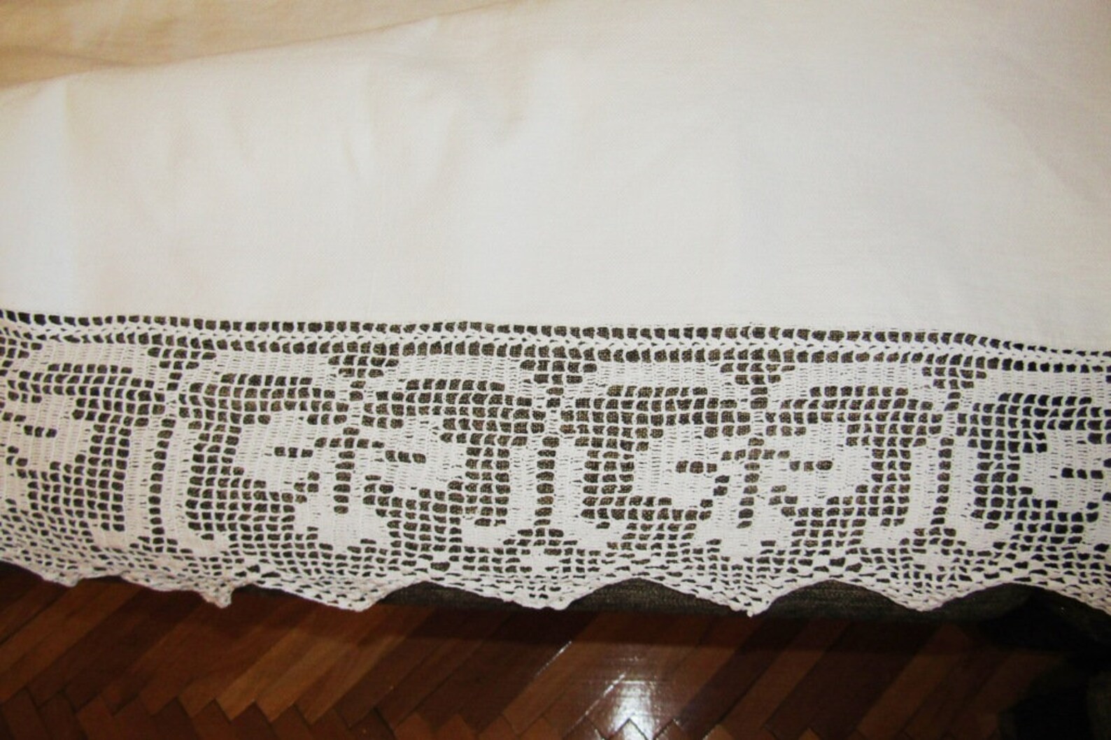 Antique Romanian Bed Sheet Coverlet Duvet With Lace From Etsy