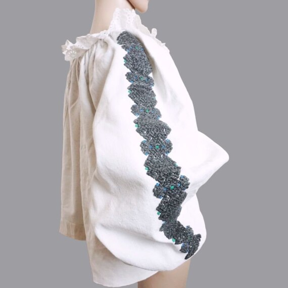 Antique Romanian peasant blouse , ethnic handmade blo… Gem