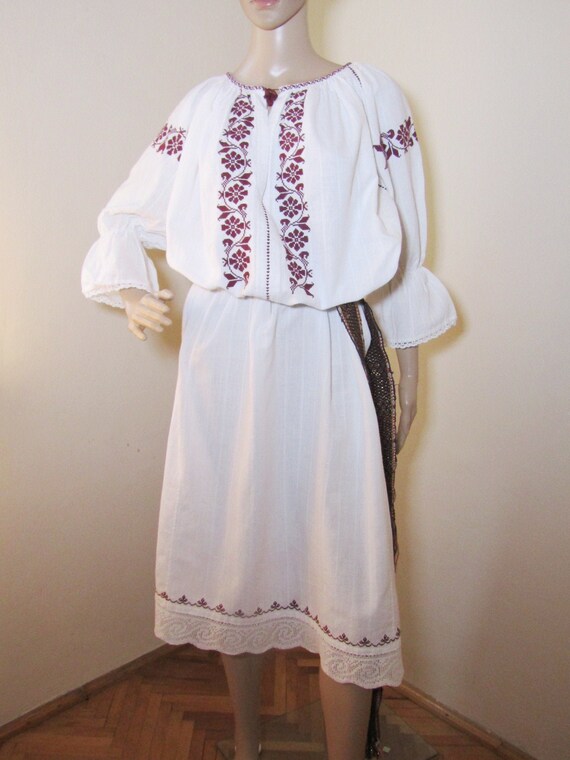 Antique Romanian peasant dress , ethnic Romanian c