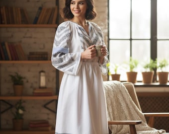 Antique Romanian Peasant Blouse – Hand-Sewn on Homespun Linen size M-L