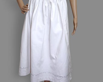 Vintage Romanian Folk Skirt with white embroidery from Transylvania