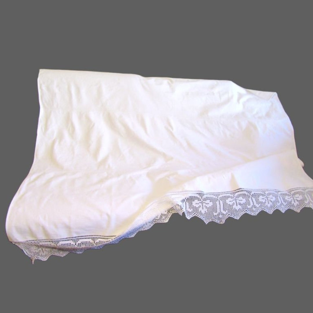 Antique Romanian Bed Sheet Coverlet Duvet With Lace From Etsy