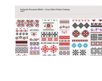Romanian Embroidery Cross Stitch Patterns: 50 Folk Designs (PDF Download, Volume 2)