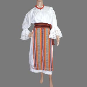 Handmade Romanian folk costume from Banat  - vintage traditional Romanian clothing size M