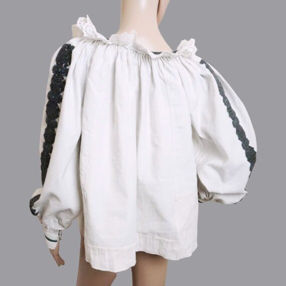 Antique Romanian peasant blouse , ethnic handmade blo… Gem
