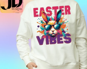 Easter Vibes -  Vibrant Bunny Illustration PNG Set