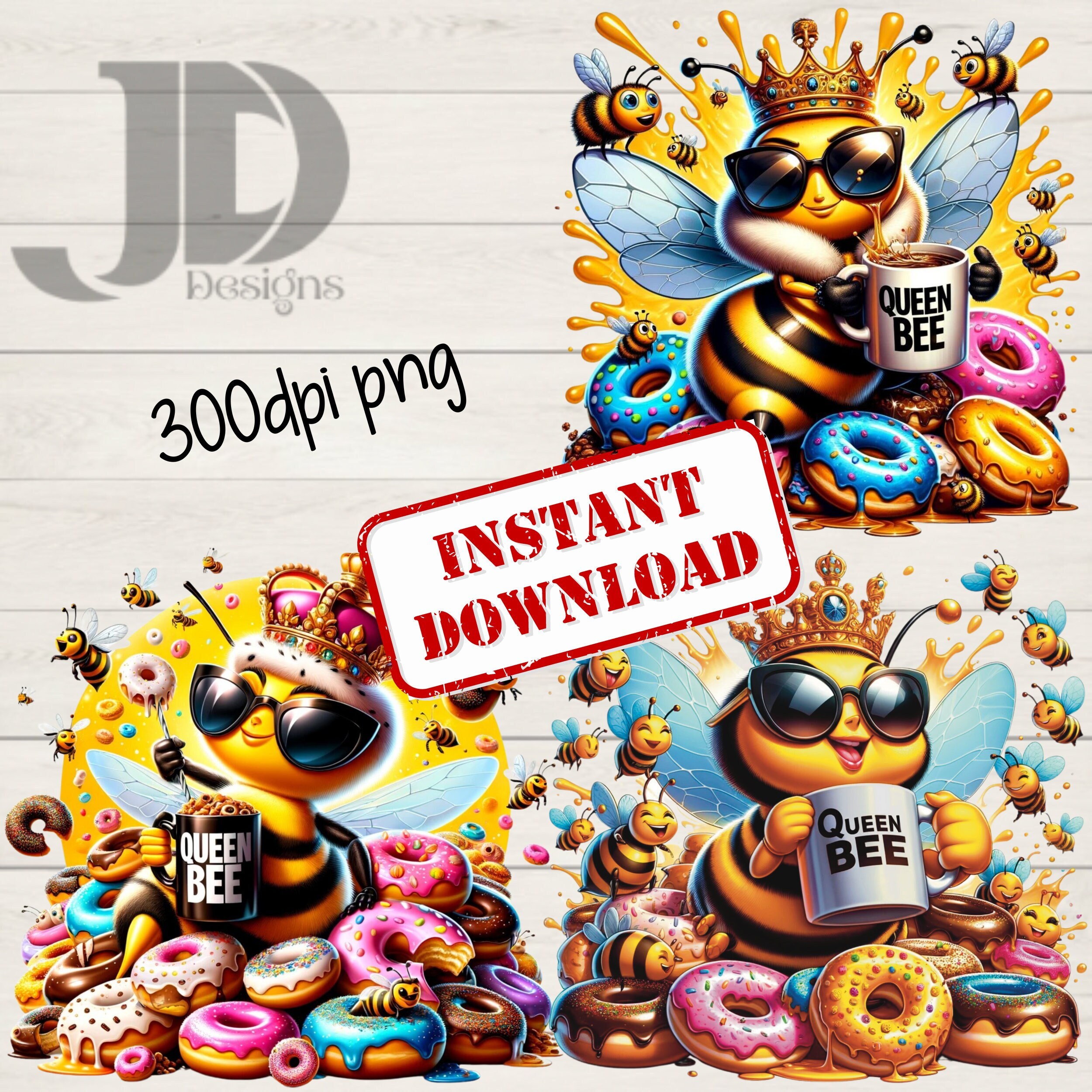 Queen Bee Graphic Design - 300dpi Png Images - Etsy