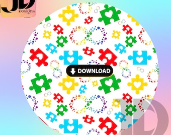 Autism Awareness Seamless Pattern