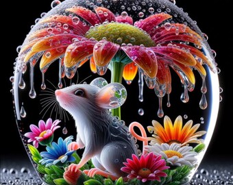 Enchanted Rain Crystal Bead Floral Series - Digital Collection-PNG Files