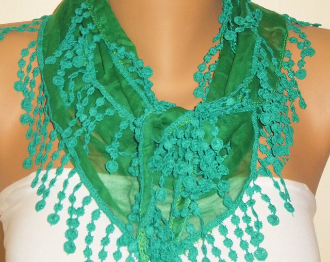 Light Cotton Green Scarf, Light Cotton Scarf, Womens Fashion, Gift, Bridesmaid Gift, Modern