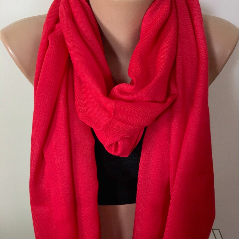 SOFT Pashmina Scarf Red Heavy Winter Scarf Fashion Red Etsy