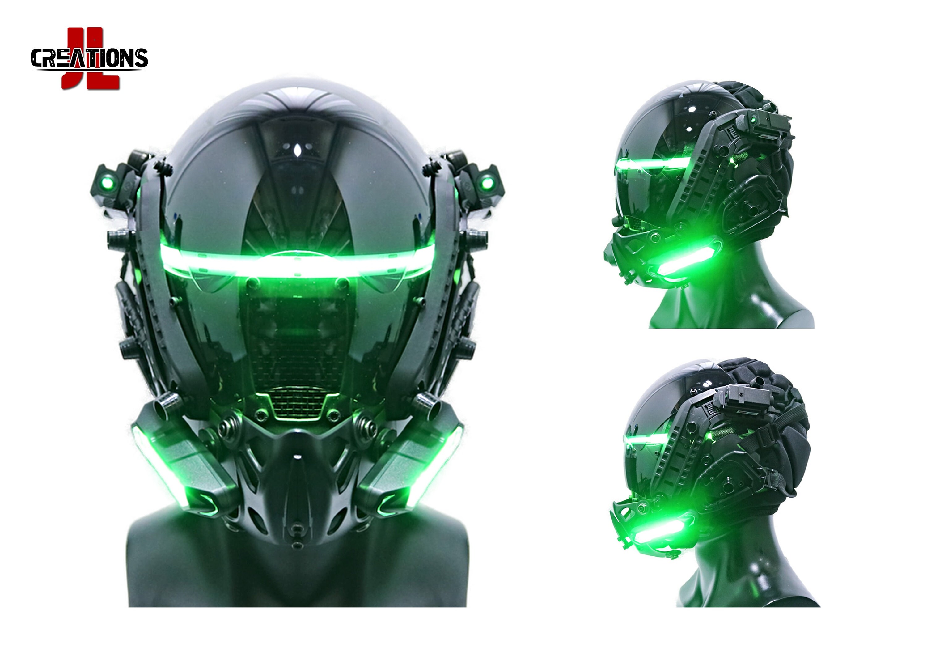 Futuristic Combat Master Mask Cyberpunk Helmet Masks Men Techwear