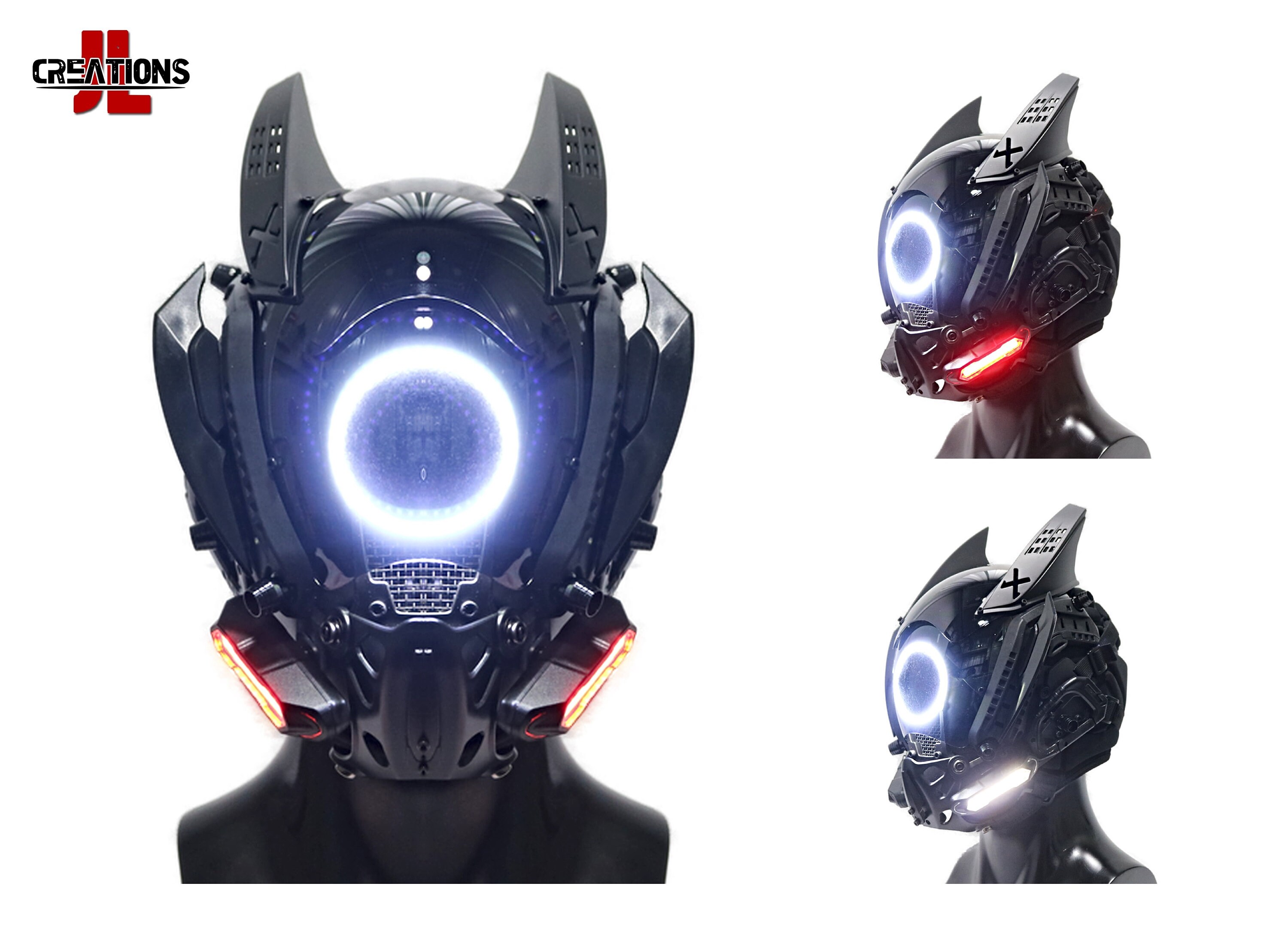 Alpha Genesis Cyberpunk Halloween Headgear Helmet White Etsy 日本