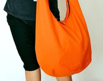 Bolso de algodón naranja bolso bandolera bolso bandolera bolso bandolera bolso vintage bolso retro bolso hobo bolso de noche bolso boho bolso de mercado