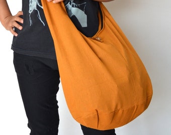 Golden Yellow Cotton Bag Sling Bag Messenger Bag Crossbody Bag Shoulder Bag Vintage Bag Retro Bag Hobo Bag Overnight Bag Boho Bag Purse