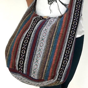 Woven Bag Hippie Crossbody Messenger Bag Boho Hobo Bag Tribal Bag Cotton Handbags Purse NW6