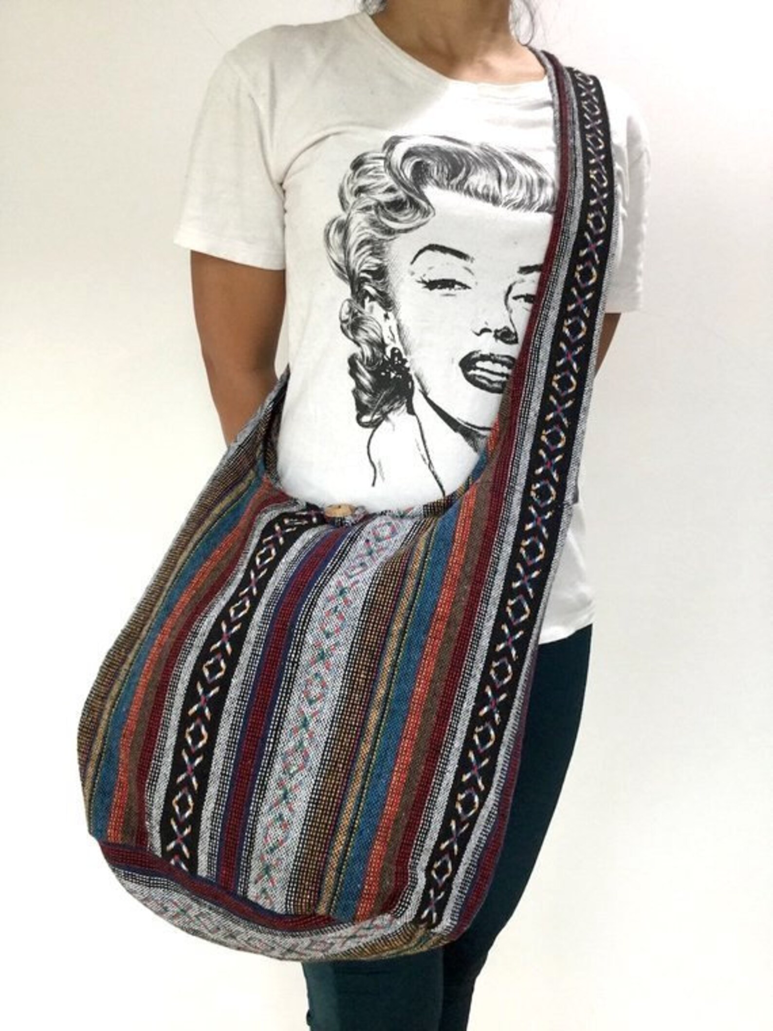 Woven Bag Hippie Crossbody Messenger Bag Boho Hobo Bag Tribal Etsy