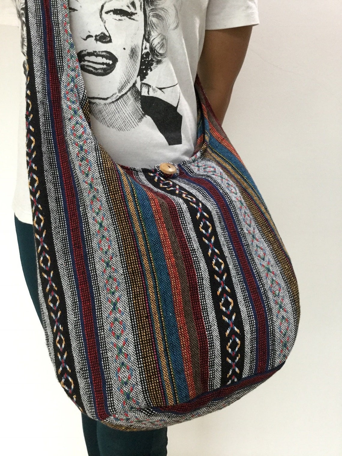 Woven Bag Hippie Crossbody Messenger Bag Boho Hobo Bag Tribal Etsy