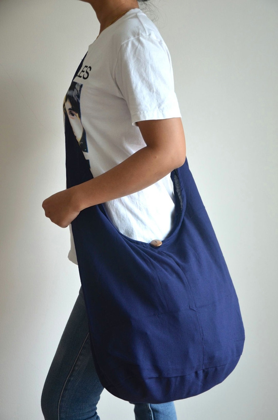 Dark Blue Messenger Bag Vintage Design Bag Hobo Bag Overnight Etsy