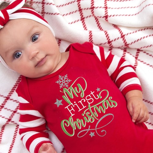 Baby Boy First Christmas Outfit Personalized My First Etsy