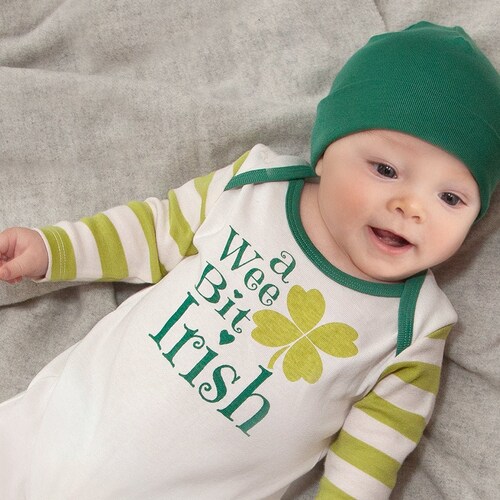 Zmli German Irish USA Flags Shamrock Baby Boy Long Sleeve Bodysuit Infant Romper Jumpsuit Onesies 