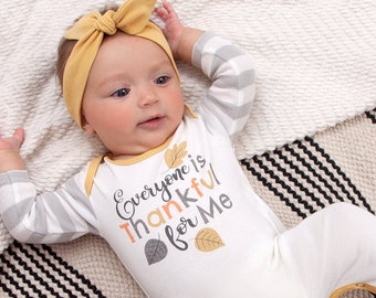 Baby Thanksgiving Romper - Cotton - Newborn Girl - Boy - TesaBabe