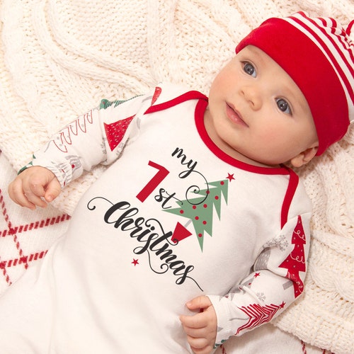 Christmas Baby Boy Romper Newborn 1st Christmas Outfit Etsy
