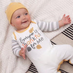 Baby Thanksgiving Romper, Baby Fall Outfit, First Thanksgiving , My First Turkey Day, Baby Boy Clothes, Baby Girl Clothes