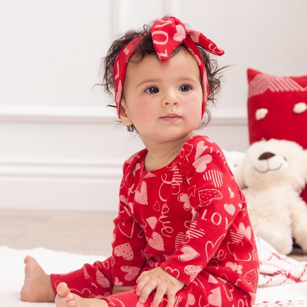 Baby Girl Valentine Outfit, Red Hearts Romper, Newborn Girl Coming Home Outfit, Babygirl Clothes