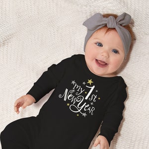 Newborn Baby New Year Outfit - Cotton Baby Romper - My 1st New Year - Girl - Boy