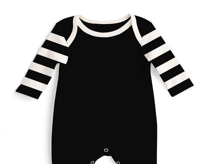 Newborn Baby Boy Black Ivory Romper, Infant Coming Home Romper, Toddler