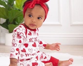 New American Girl Bitty Baby Twin Hearts & Stripes Valentines Holiday Red Outfit 