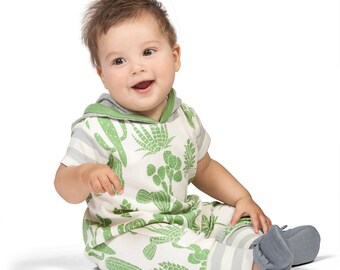 Baby Boy Hoodie Romper, Baby Hoodie Onesie Romper, Baby Hoodie, Baby Hooded Romper, Cactus Outfit, RP86HGCHG0000