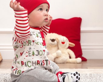 Baby Boy Christmas Outfit - 2 Piece Set - Bamboo Cotton Blend - Tesa Babe