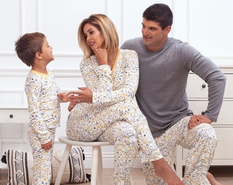 NEW YEAR PAJAMAS Bamboo Cotton, Family Matching Pajamas, Mommy and Me, Daddy and Me, On Sale!