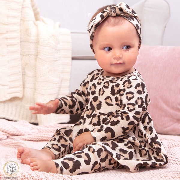 Robe bébé fille - Léopard 100 % coton - Robe pour bébé et tout-petit - Tesa Babe