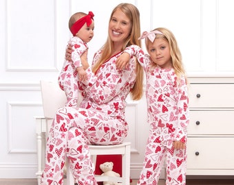 VALENTINE BAMBOO PAJAMAS, Family Matching Pajamas, Mommy and Me, Valentine's Day