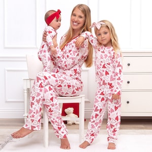 VALENTINE BAMBOO PAJAMAS, Family Matching Pajamas, Mommy and Me, Valentine's Day