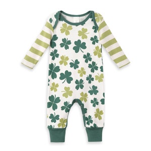 Shamrocks & Clovers Baby Romper 100% Cotton Newborn Girl Boy Irish Celtic St. Patrick's Day Tesa Babe Romper Only