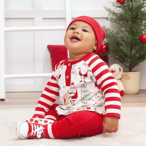 Baby Boy Christmas Santa Outfit - 2 Piece Set - Bamboo Cotton Blend - Tesa Babe