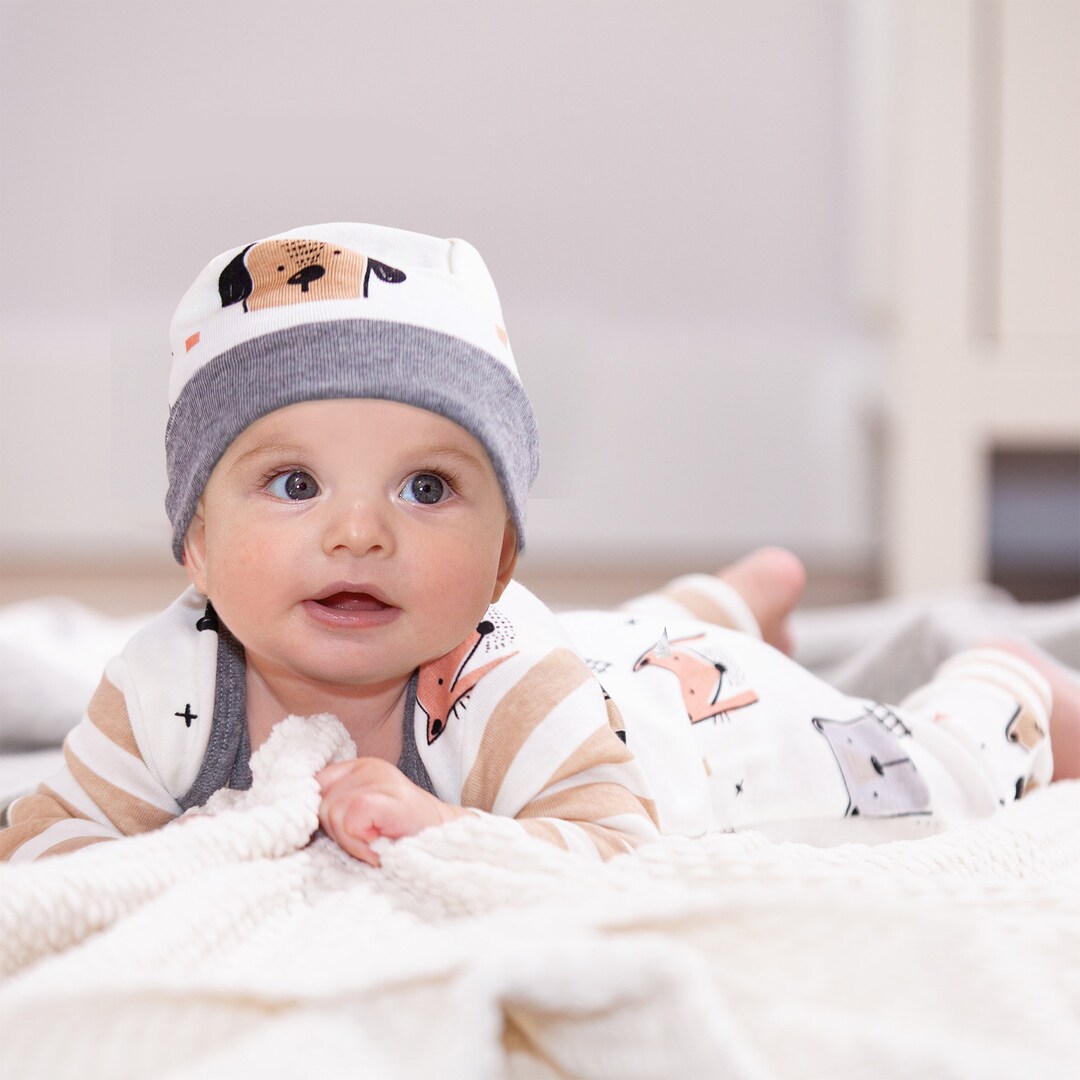 Baby Boy Long Sleeve Pocket Romper With Animal Print 100% - Etsy
