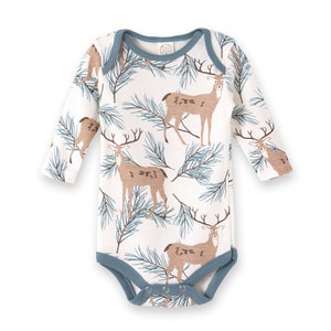 Baby Christmas Deer Pine Bodysuit Newborn Holiday One-Piece Cotton Tesa Babe image 2