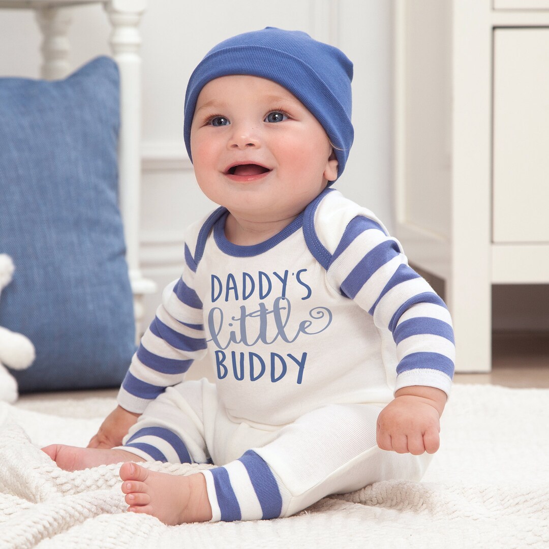Baby Boy Romper Daddys Buddy Outfit Fathers Day Gift New Baby Present for First Time Dad of Son